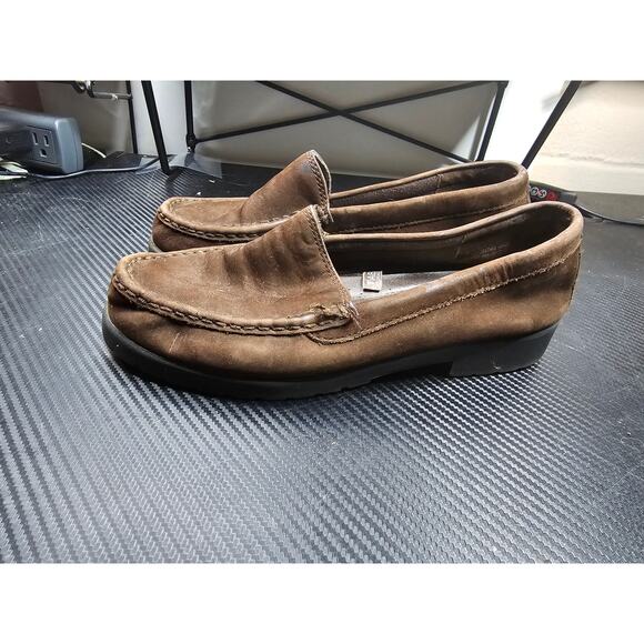 Cherokee Women Loafer 8 Brown Leather Slip On Comfort Casual Flat Shoes - Picture 5 of 7